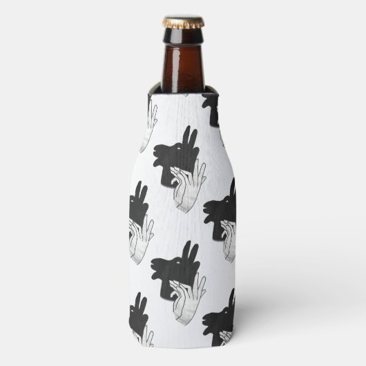 Hand Silhouette Billy Goat Gray Flesjeskoeler (Fles Voorkant)