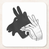 Hand Silhouette Billy Goat Gray Kartonnen Onderzetters (Voorkant)