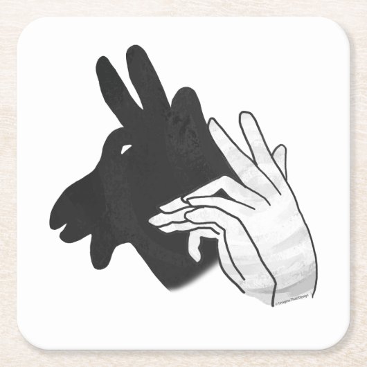 Hand Silhouette Billy Goat Gray Kartonnen Onderzetters (Voorkant)