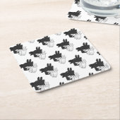 Hand Silhouette Billy Goat Gray Kartonnen Onderzetters (Schuin)