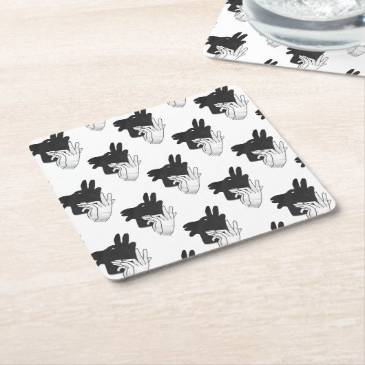 Hand Silhouette Billy Goat Gray Kartonnen Onderzetters (Schuin)