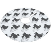 Hand Silhouette Billy Goat Gray Kerstboom Rok (Gekanteld)