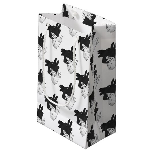 Hand Silhouette Billy Goat Gray Klein Cadeauzakje (Voorkant Gekanteld)