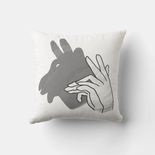 Hand Silhouette Billy Goat Gray Kussen (Achterkant)