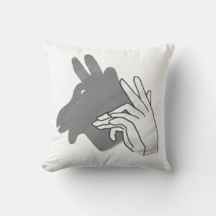 Hand Silhouette Billy Goat Gray Kussen