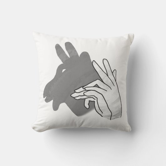 Hand Silhouette Billy Goat Gray Kussen (Voorkant)