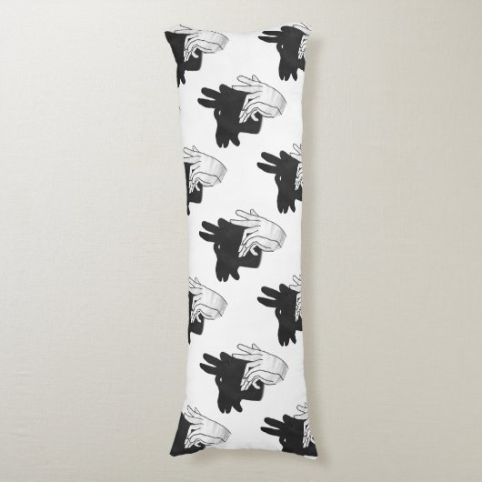 Hand Silhouette Billy Goat Gray Lichaamskussen (Voorkant Verticaal)