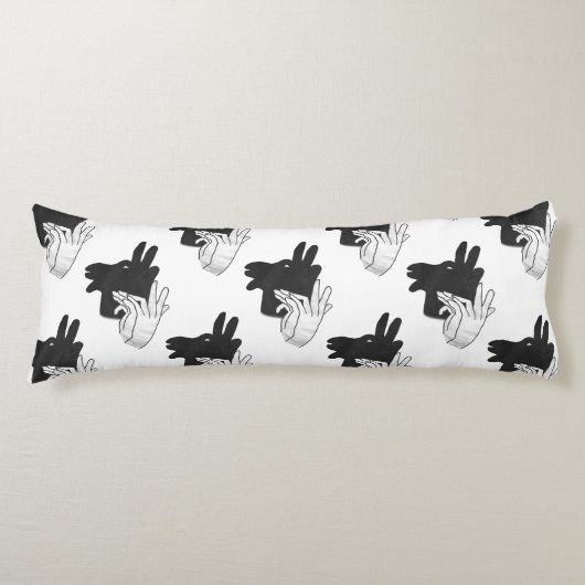 Hand Silhouette Billy Goat Gray Lichaamskussen (Voorkant)