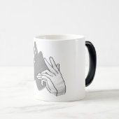 Hand Silhouette Billy Goat Gray Magische Mok (Voorkant rechts)