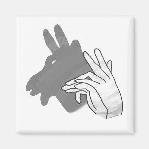Hand Silhouette Billy Goat Gray Magneet