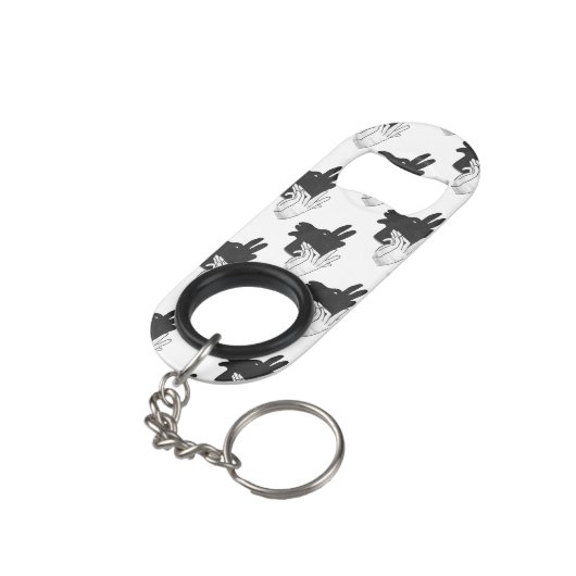 Hand Silhouette Billy Goat Gray Mini Flessenopener (Achterkant Gekanteld)