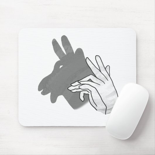Hand Silhouette Billy Goat Gray Muismat (Met muis)