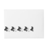 Hand Silhouette Billy Goat Gray Omwikkelbaar Adreslabel (Voorkant)