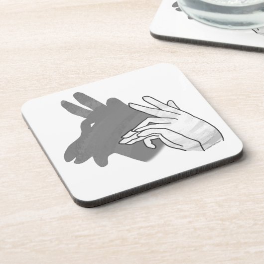 Hand Silhouette Billy Goat Gray Onderzetter (Linkerzijde)