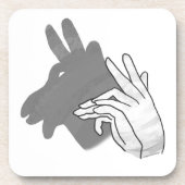 Hand Silhouette Billy Goat Gray Onderzetter (Voorkant)