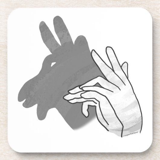 Hand Silhouette Billy Goat Gray Onderzetter (Voorkant)