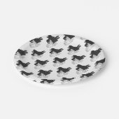 Hand Silhouette Billy Goat Gray Papieren Bordje (Gekanteld)