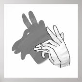 Hand Silhouette Billy Goat Gray Poster (Voorkant)