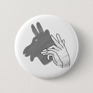 Hand Silhouette Billy Goat Gray Ronde Button 5,7 Cm