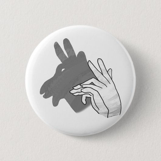 Hand Silhouette Billy Goat Gray Ronde Button 5,7 Cm (Voorkant)