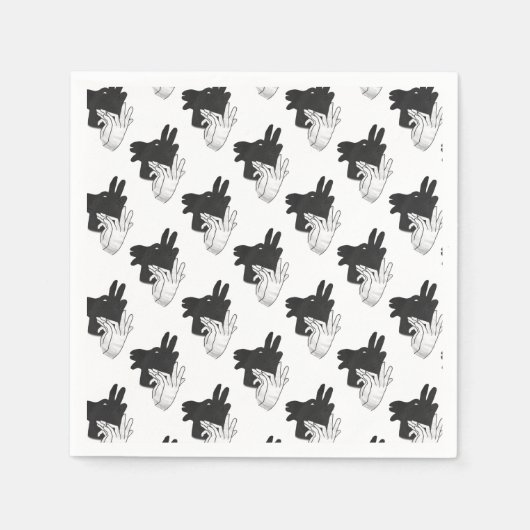 Hand Silhouette Billy Goat Gray Servet (Voorkant)