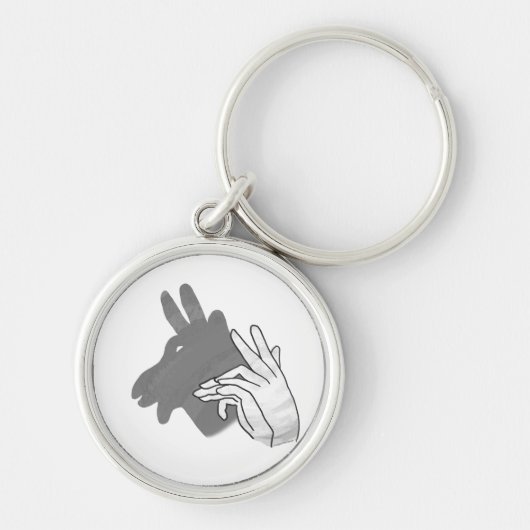 Hand Silhouette Billy Goat Gray Sleutelhanger (Voorkant)