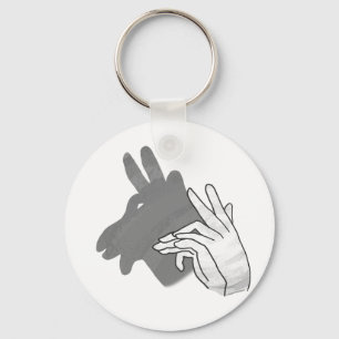 Hand Silhouette Billy Goat Gray Sleutelhanger