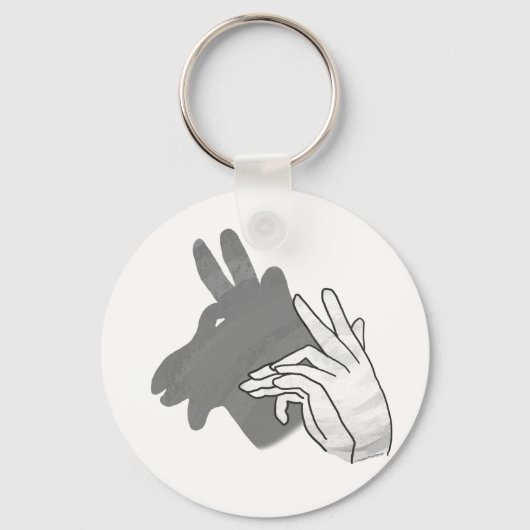 Hand Silhouette Billy Goat Gray Sleutelhanger (Voorkant)