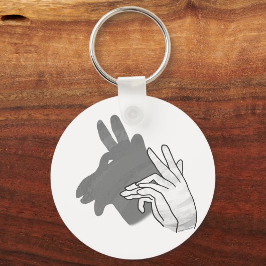 Hand Silhouette Billy Goat Gray Sleutelhanger (Voorkant)