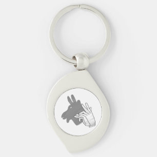 Hand Silhouette Billy Goat Gray Sleutelhanger