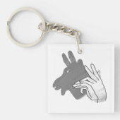 Hand Silhouette Billy Goat Gray Sleutelhanger (voorkant)