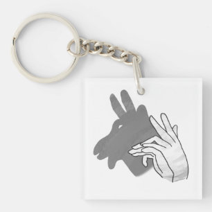 Hand Silhouette Billy Goat Gray Sleutelhanger