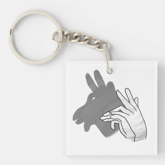 Hand Silhouette Billy Goat Gray Sleutelhanger (voorkant)