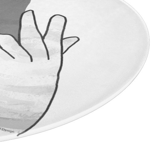 Hand Silhouette Billy Goat Gray Snijplank (Hoek)