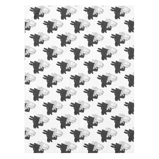 Hand Silhouette Billy Goat Gray Tafelkleed (Voorkant)