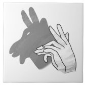 Hand Silhouette Billy Goat Gray Tegeltje (Voorkant)