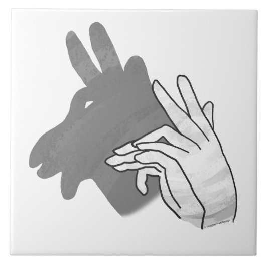 Hand Silhouette Billy Goat Gray Tegeltje (Voorkant)