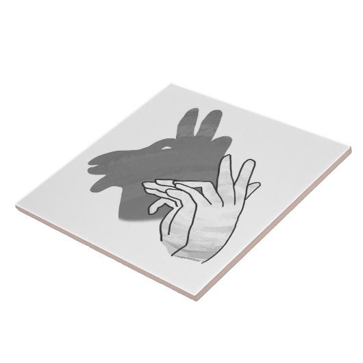 Hand Silhouette Billy Goat Gray Tegeltje (Zijkant)