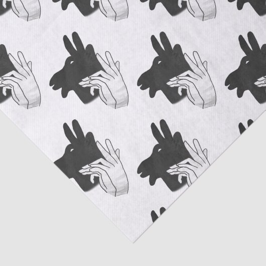 Hand Silhouette Billy Goat Gray Tissuepapier (Detail)
