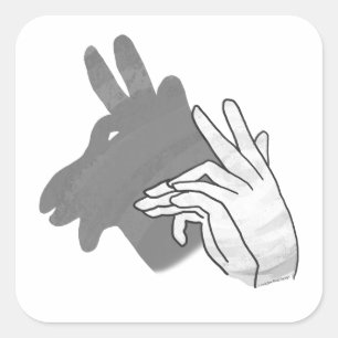 Hand Silhouette Billy Goat Gray Vierkante Sticker