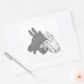 Hand Silhouette Billy Goat Gray Vierkante Sticker (Envelop)