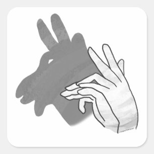 Hand Silhouette Billy Goat Gray Vierkante Sticker