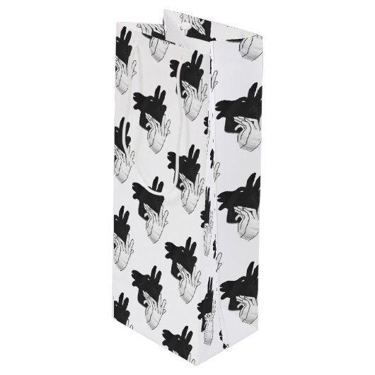 Hand Silhouette Billy Goat Gray Wijn Cadeautas (Voorkant Gekanteld)