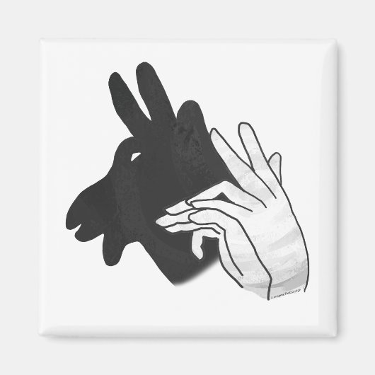 Hand Silhouette Billy Goat Magneet (Voorkant)