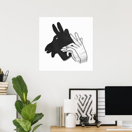 Hand Silhouette Billy Goat Poster (Thuiskantoor)