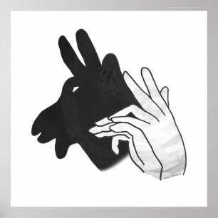 Hand Silhouette Billy Goat Poster