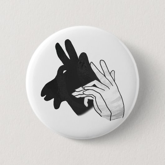 Hand Silhouette Billy Goat Ronde Button 5,7 Cm (Voorkant)
