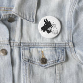 Hand Silhouette Billy Goat Ronde Button 5,7 Cm (In situ)