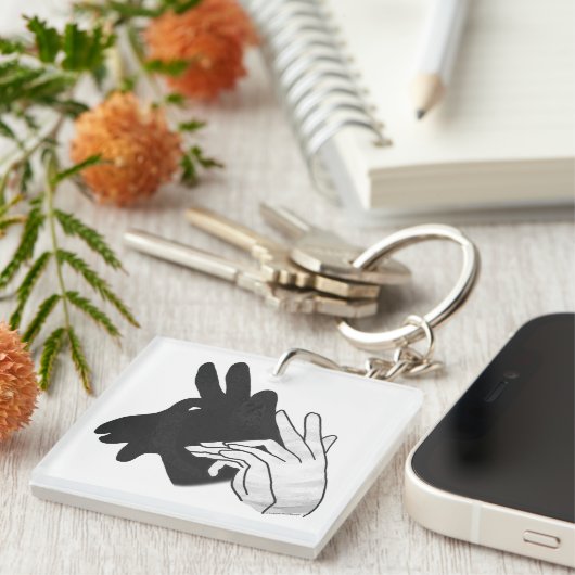 Hand Silhouette Billy Goat Sleutelhanger (Voorkant Rechts)