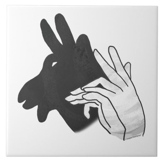 Hand Silhouette Billy Goat Tegeltje (Voorkant)
